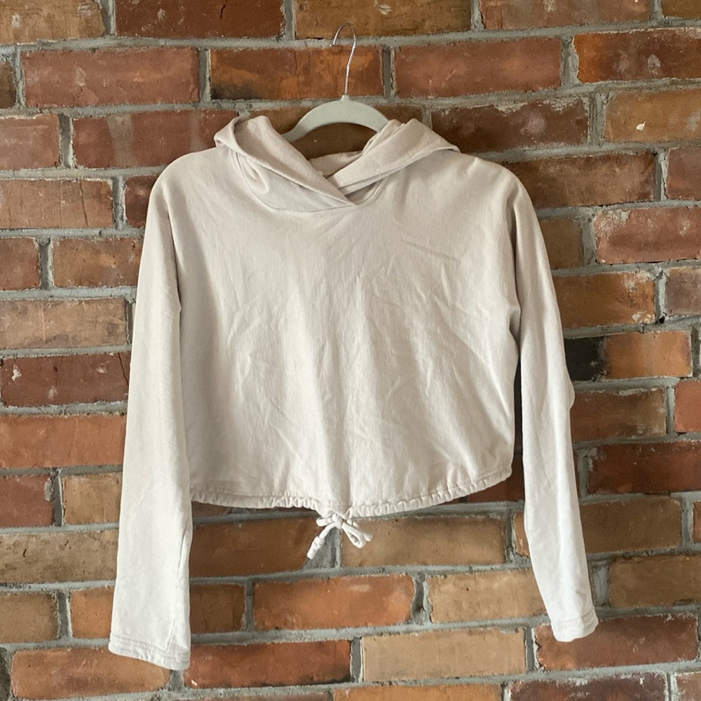 LULULEMON Cropped Hoodie Light Tan Neutral Size 4